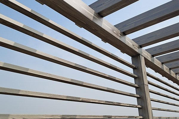 廣東省江門市新會區小鳥天堂廊架木紋漆施工案例